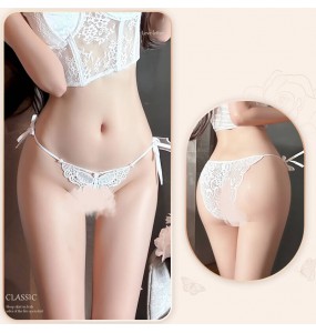 FEE ET MOI - Butterfly Tease Lace Strap Panties (White)